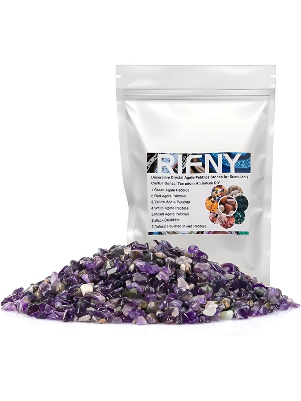 Amethyst Tumbled Chips Stone, Quartz Natural Pebbles Crushed Crystal (460Gram)
